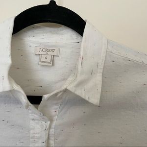 J.crew Factory cream multicolor halfway button down long sleeve size S